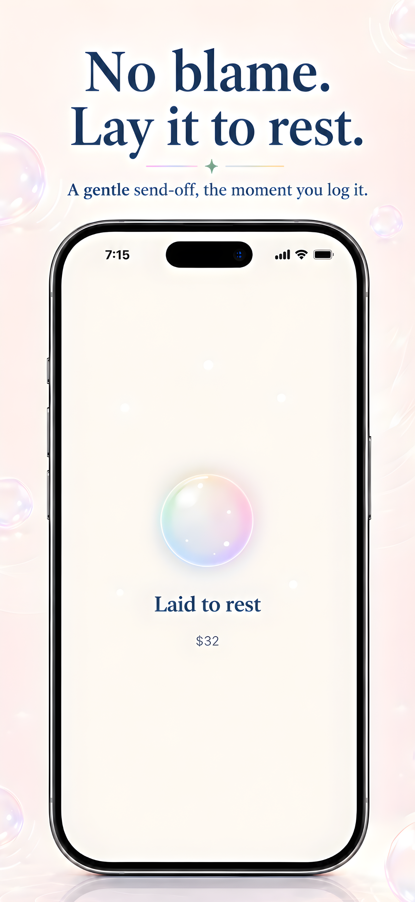 The laying-to-rest moment — the completion screen